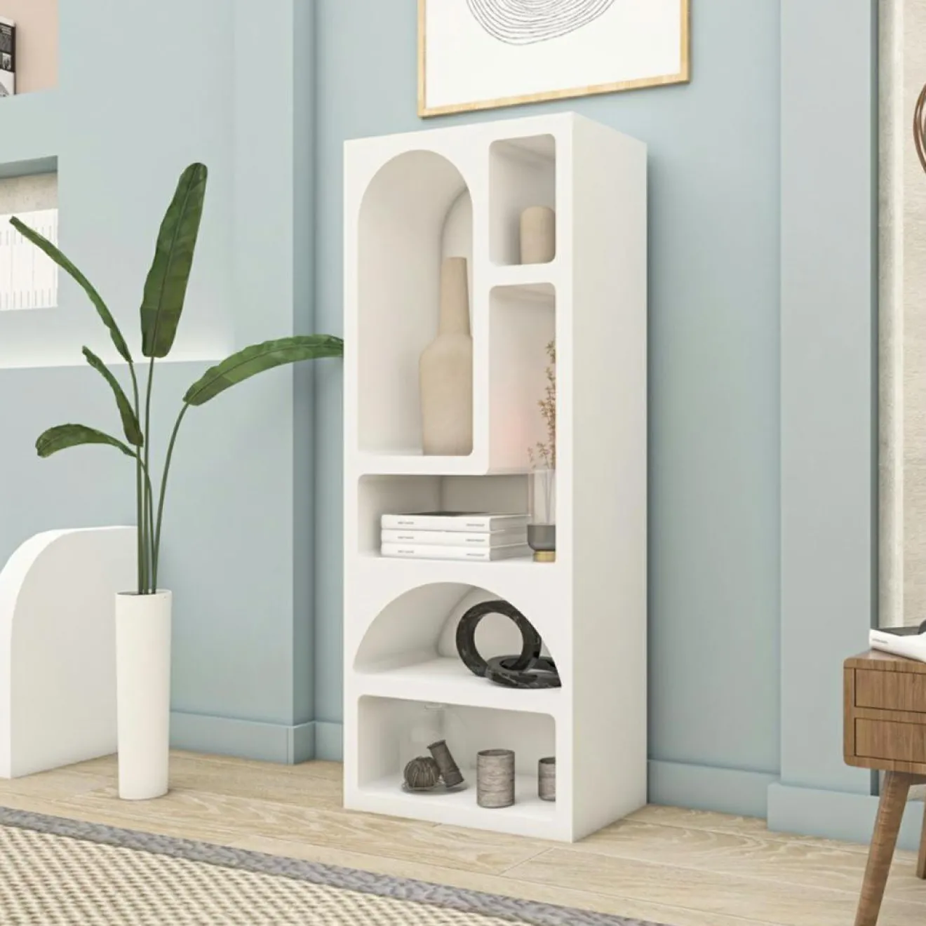 New Homitis Étagère à livres Vénus blanche - 60x150x32 cm