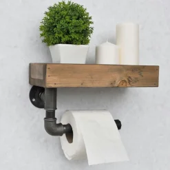 Wooden Art Étagère boruraf noyer/noir - 28x16x15 cm