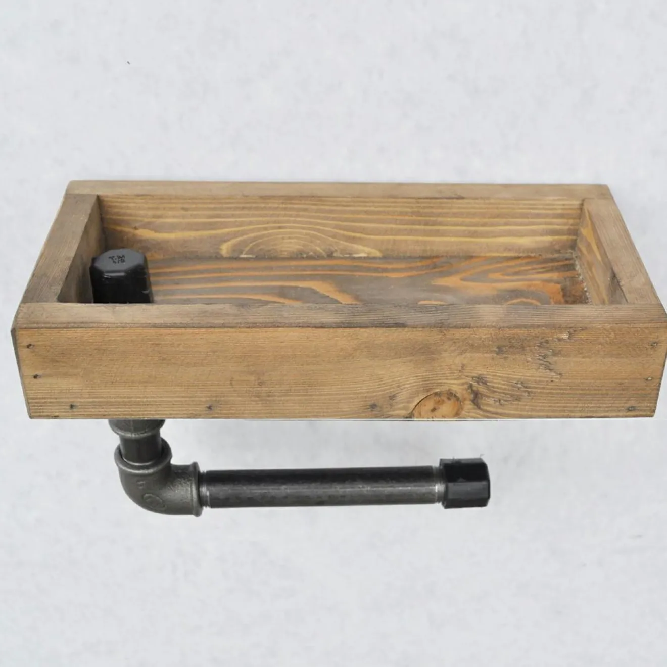 Wooden Art Étagère boruraf noyer/noir - 28x16x15 cm