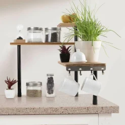 Online Cook Concept Étagère d'angle modulable 3 niveaux marron - 43x27x43 cm