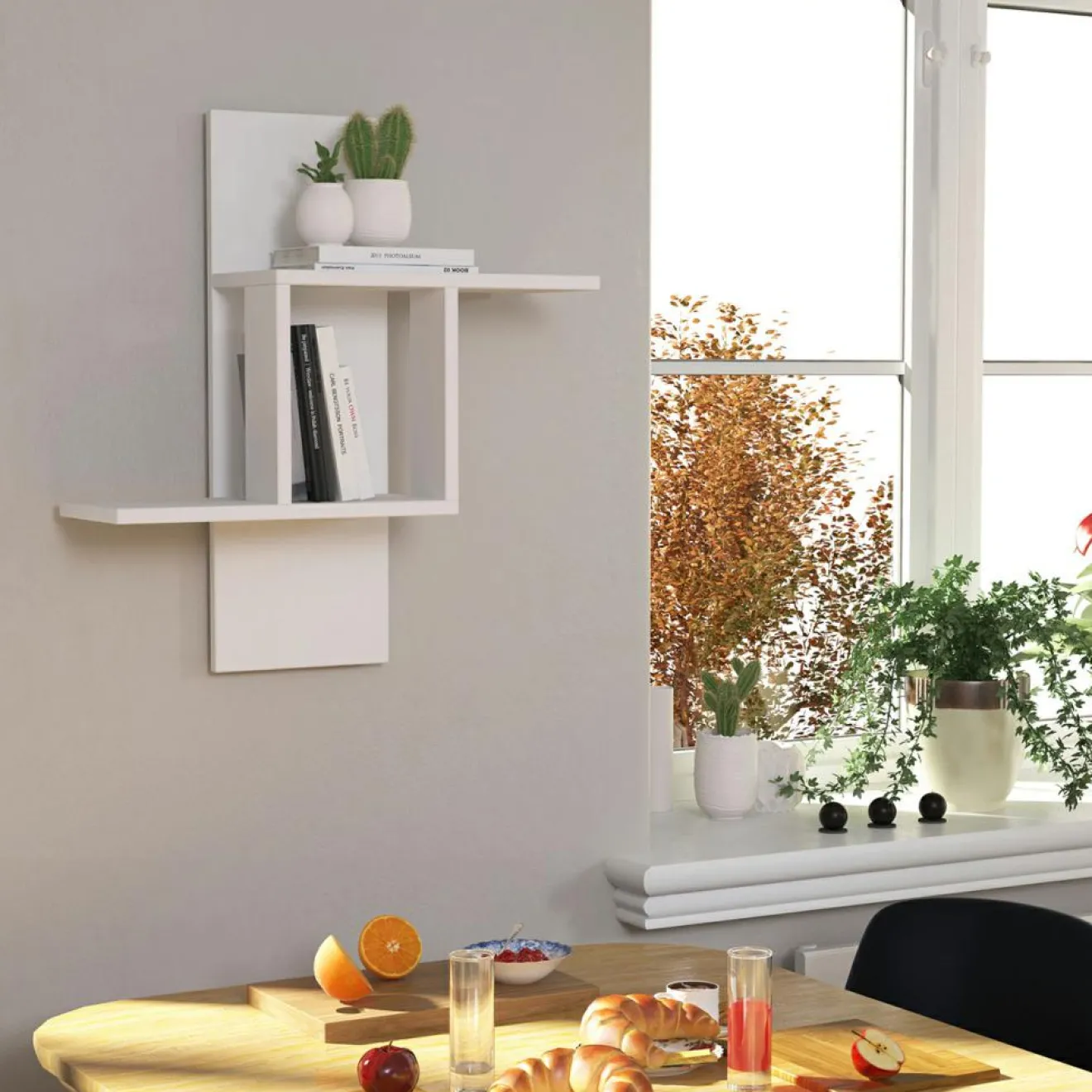 Wooden Art Étagère Mill blanche - 20x64x70 cm