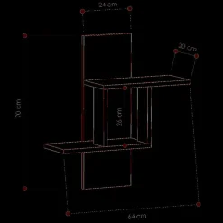 Wooden Art Étagère Mill blanche - 20x64x70 cm