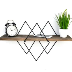 Sale Wooden Art Étagère murale noyer noir - 60x32x15 cm