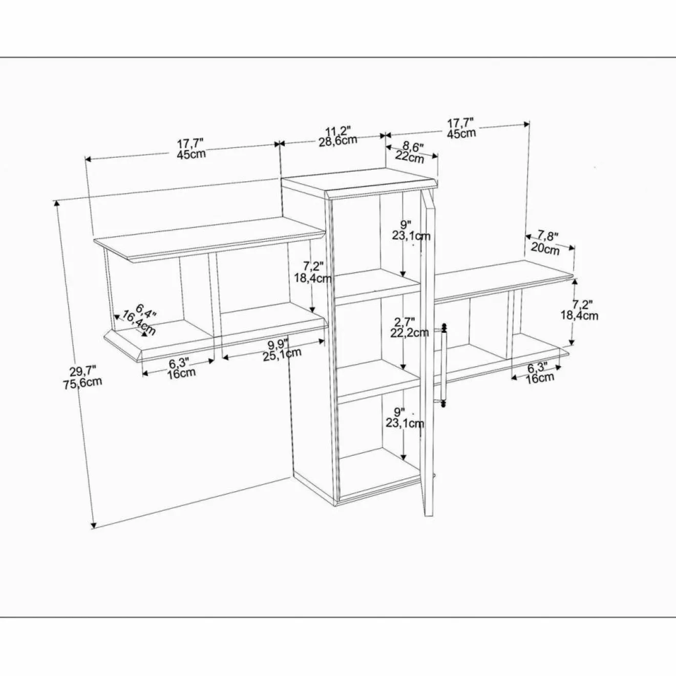 Best Homitis Étagère Olida-Bendire noire - 118.6x35x51.8 cm