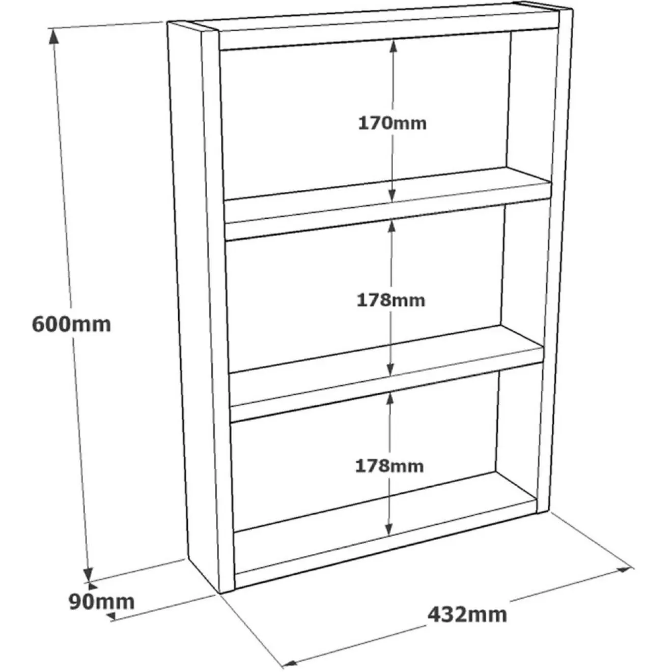 Best Wooden Art Étagère PR1A pin atlantique - 43.2x60x9 cm