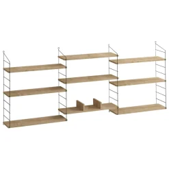 New Wooden Art Étagères Laba chêne - 85x216x20 cm