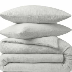 Best Baton Rouge Taie d'oreiller 100% Gaze de coton grise