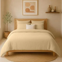 Outlet Baton Rouge Taie D'oreiller 100% Gaze de Coton Lavé ecru naturel