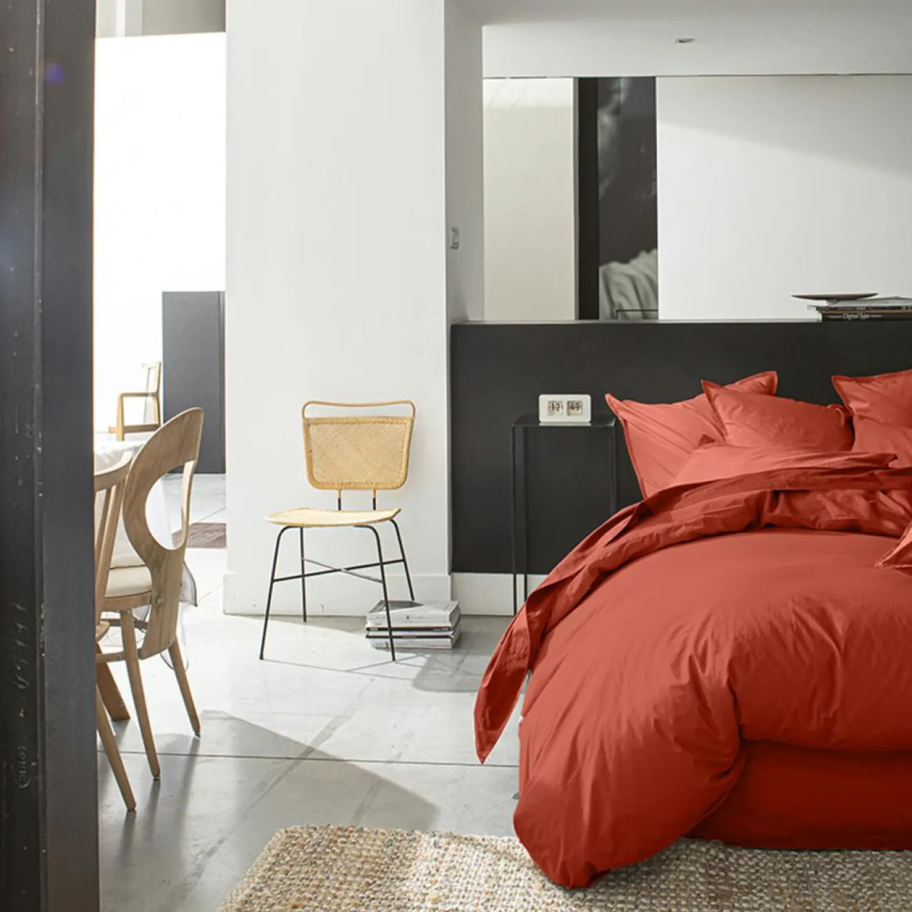 Online Baton Rouge Taie D'oreiller 100% Percale de Coton terre de sienne