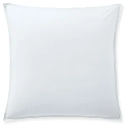 Sale Baton Rouge Taie d'oreiller avec volant en percale de coton lavé blanc nuage