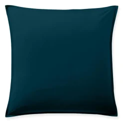 Baton Rouge Taie d'oreiller avec volant en percale de coton lavé bleu imperial