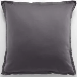 Baton Rouge Taie d'oreiller avec volant satin de coton lavé grise