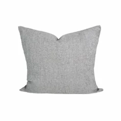 Discount Bed and Philosophy Taie d'oreiller en lin lavé et coton grise 65x65cm