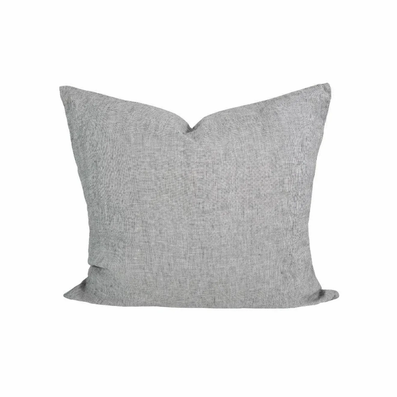 Discount Bed and Philosophy Taie d'oreiller en lin lavé et coton grise 65x65cm