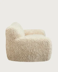 Outlet Uniqka Teddy - Canapé 2 places en tissu fourrure imitation mouton