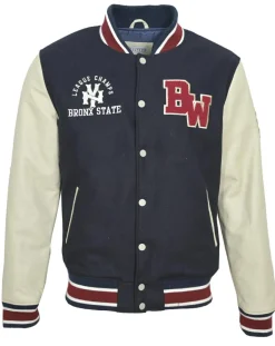 Femme Blue Wellford Teddy en Laine & Cuir Bron bleu marine