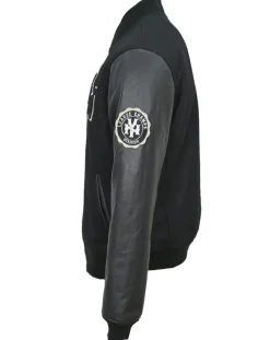 Homme Blue Wellford Teddy en Laine & Cuir Bron noir