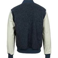 Homme Blue Wellford Teddy en Laine & Cuir Char gris anthracite