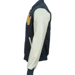 Homme Blue Wellford Teddy en Laine & Cuir Char gris anthracite