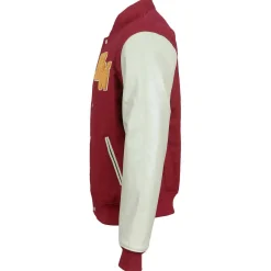 New Blue Wellford Teddy en Laine & Cuir Char rouge