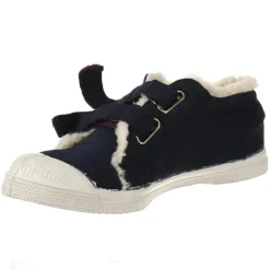 New Bensimon Tennis basses fourrées à scratch marine