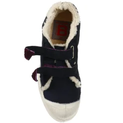 New Bensimon Tennis basses fourrées à scratch marine