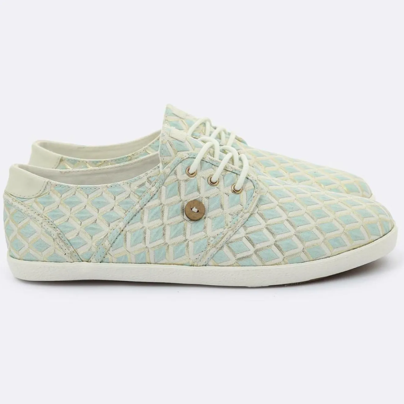 Femme Faguo Tennis Cypress à carreaux aqua/doré