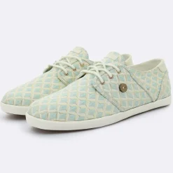 Femme Faguo Tennis Cypress à carreaux aqua/doré