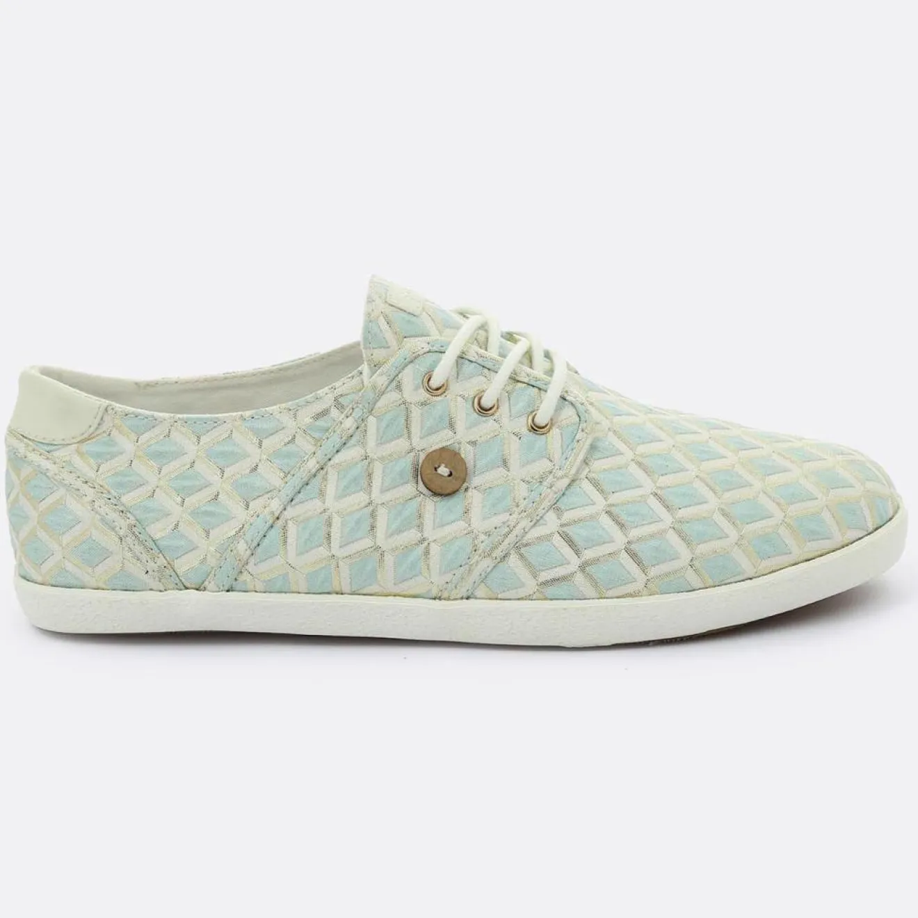 Femme Faguo Tennis Cypress à carreaux aqua/doré