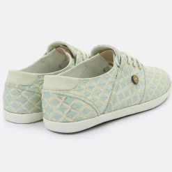 Femme Faguo Tennis Cypress à carreaux aqua/doré