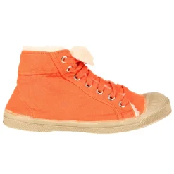 Best Bensimon Tennis montantes Mid Fourrées lacets orange/beige