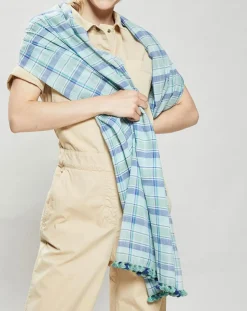 Online Petrusse Étole 100% Coton Amarres turquoise - 85x200 cm