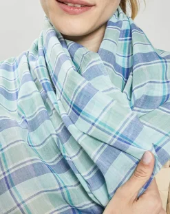 Online Petrusse Étole 100% Coton Amarres turquoise - 85x200 cm