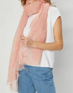 Discount Petrusse Étole 100% Lin Mosi corail - 70x200 cm