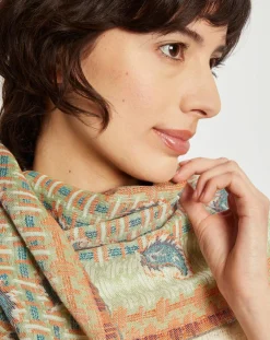 Online Petrusse Étole en Coton Mea vert d'eau - 50x150 cm