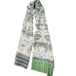 Femme Petrusse Étole Posture en Coton & Lin blanche - 70x200 cm