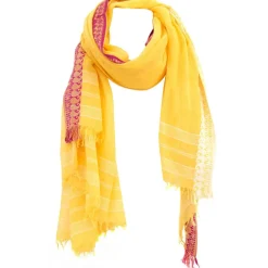 Femme Petrusse Étole Solila en Coton & Viscose jaune - 120x180 cm