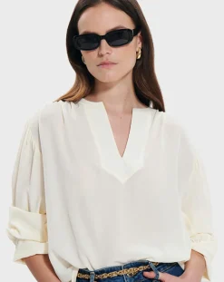 New Zapa Top 100% Soie Bangkok ecru