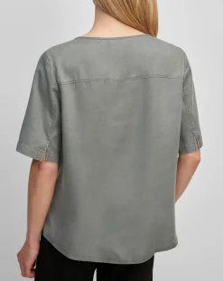 Discount Marc O'Polo Top ample en Lyocell fluide kaki grisé