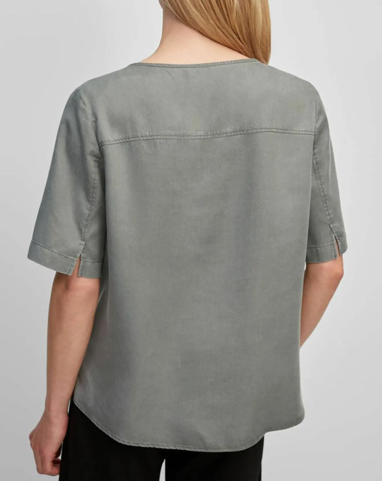 Discount Marc O'Polo Top ample en Lyocell fluide kaki grisé