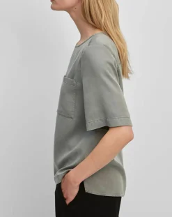 Discount Marc O'Polo Top ample en Lyocell fluide kaki grisé