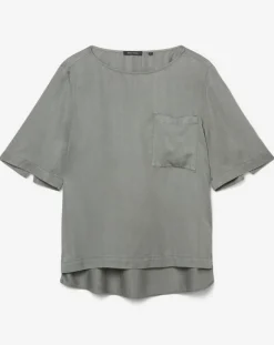 Discount Marc O'Polo Top ample en Lyocell fluide kaki grisé