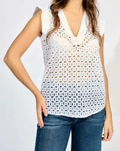 Femme Lauren Vidal Top Bobbie blanc