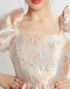 Manoush Top Brocard imprimé rose pâle/doré