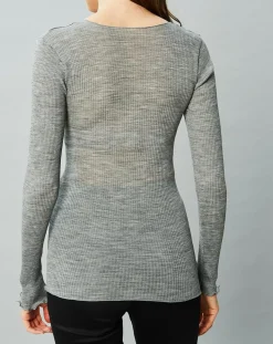 Sale Mare Top Cécile en Laine & Soie gris