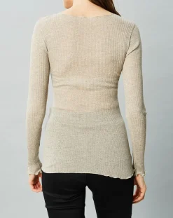 Femme Mare Top Cécile en Laine & Soie caramel