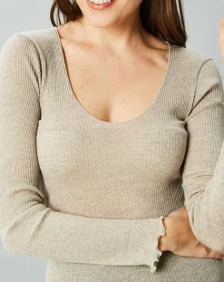 Femme Mare Top Cécile en Laine & Soie caramel