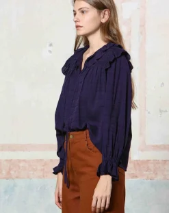 Best See u Soon Top en Coton & Lin Inaya violet