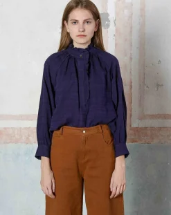 Femme See u Soon Top en Coton & Lin Sarra violet