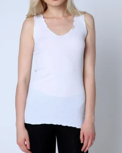 Online Mare Top en Coton larges bretelles blanc